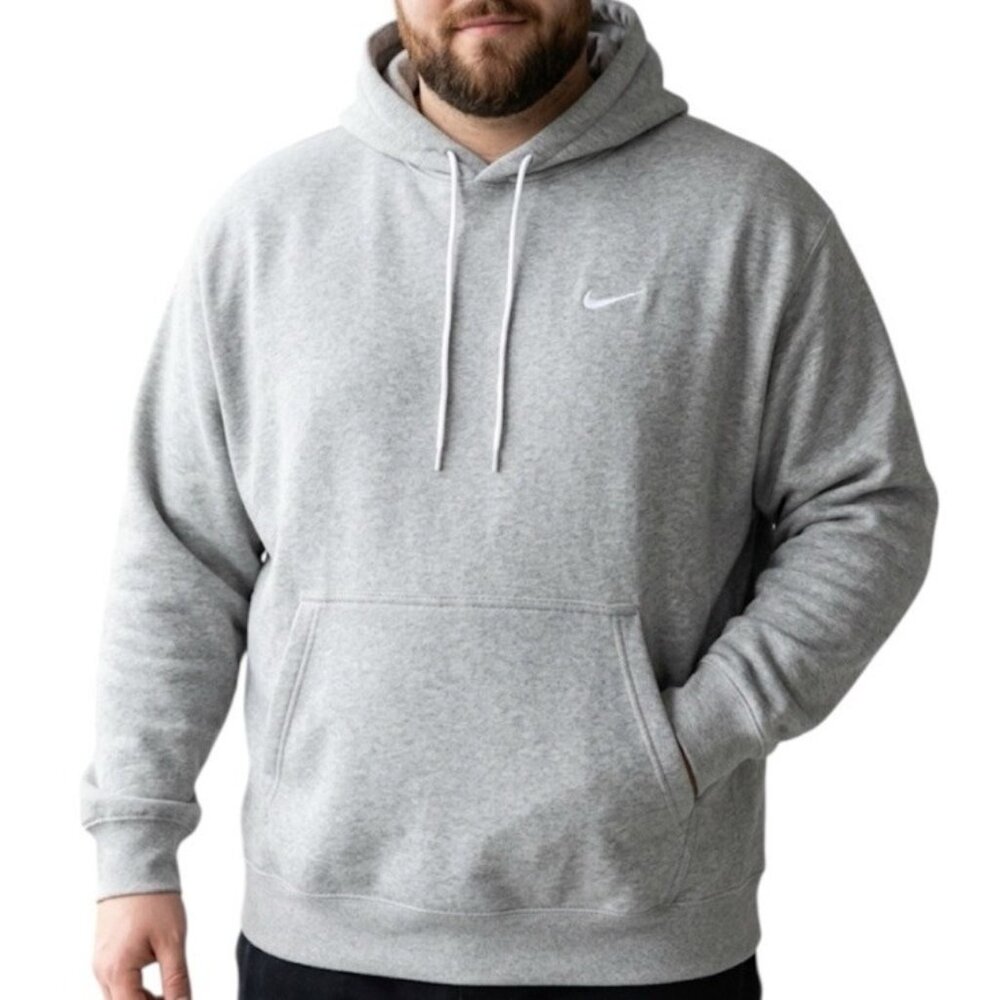 Nike Gray Athletic Basketball Casual Long Sleeve Pocket Pullover Hoodie Size XXL